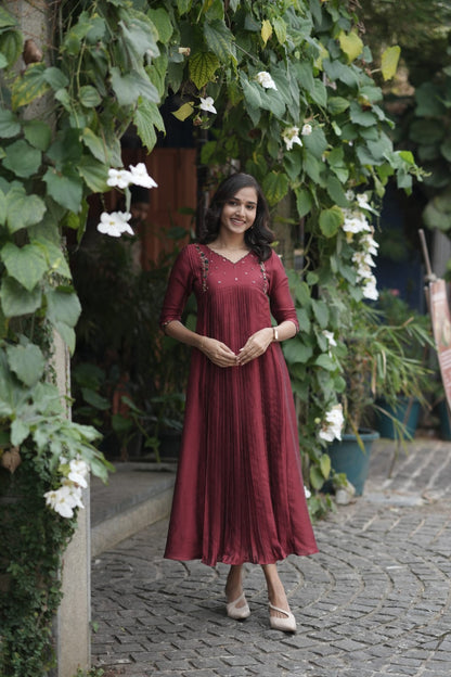 Handworked Pleated Kurta