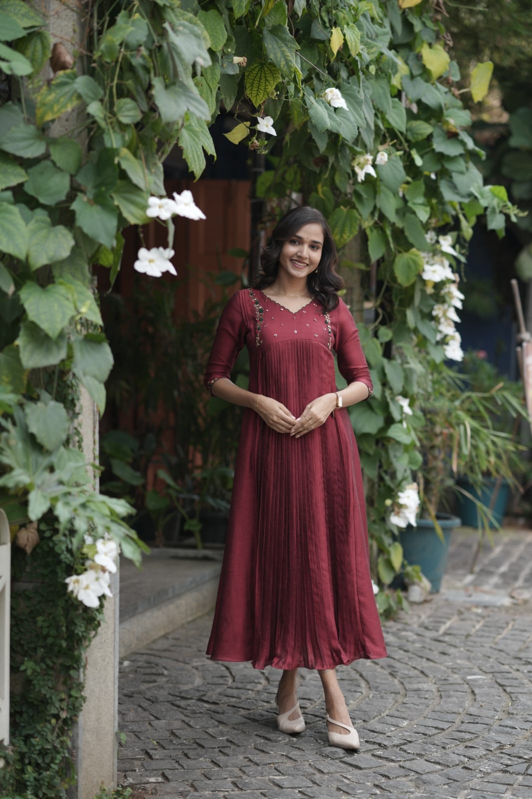 Handworked Pleated Kurta