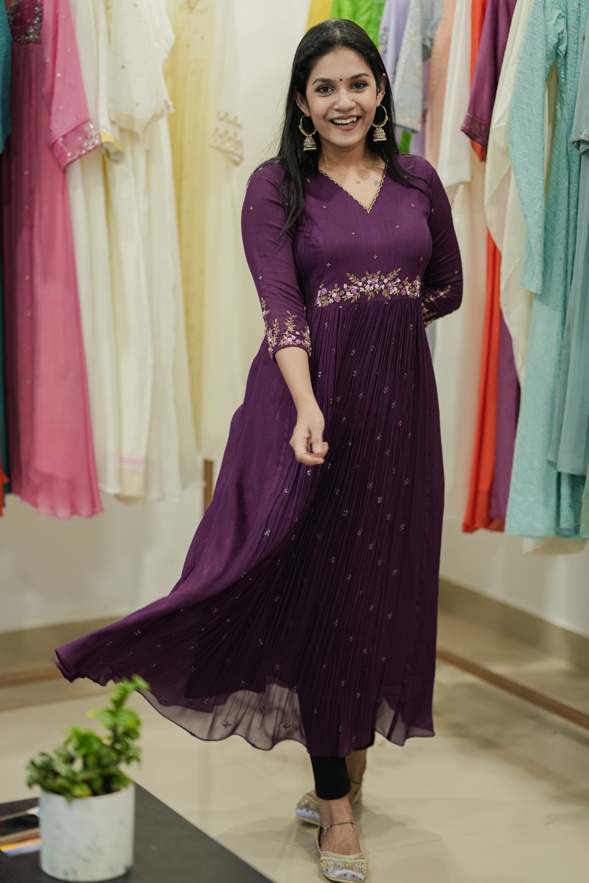 Handworked Pleated Kurta