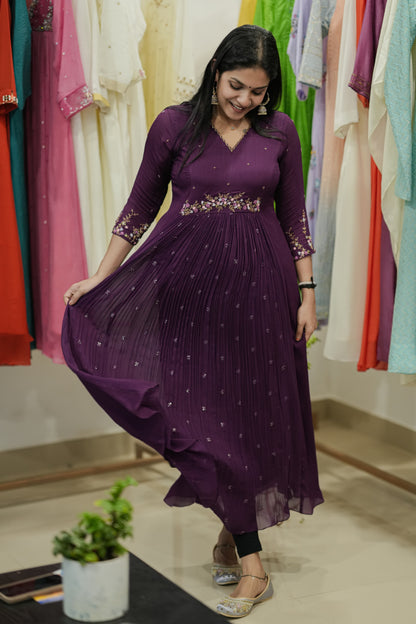 Handworked Pleated Kurta
