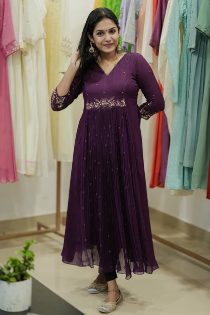 Handworked Pleated Kurta