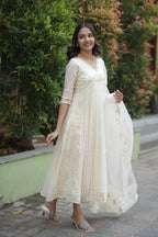 Handworked Pleated Kurta with Dupatta