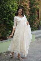 Handworked Pleated Kurta with Dupatta