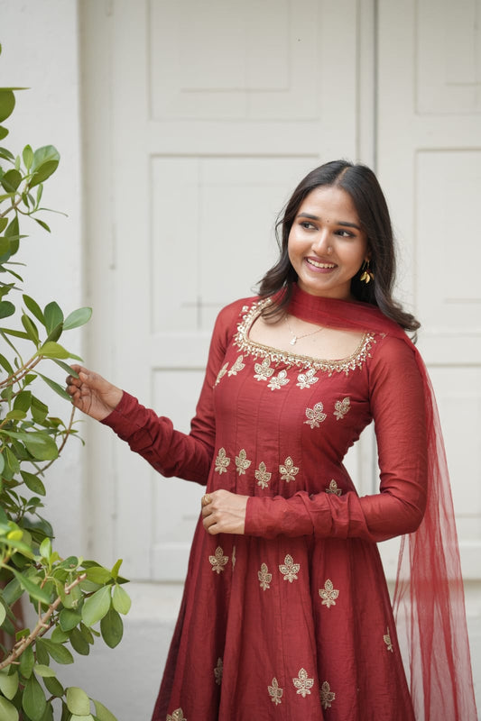 Handworked Panel Cut Kurta with Dupatta