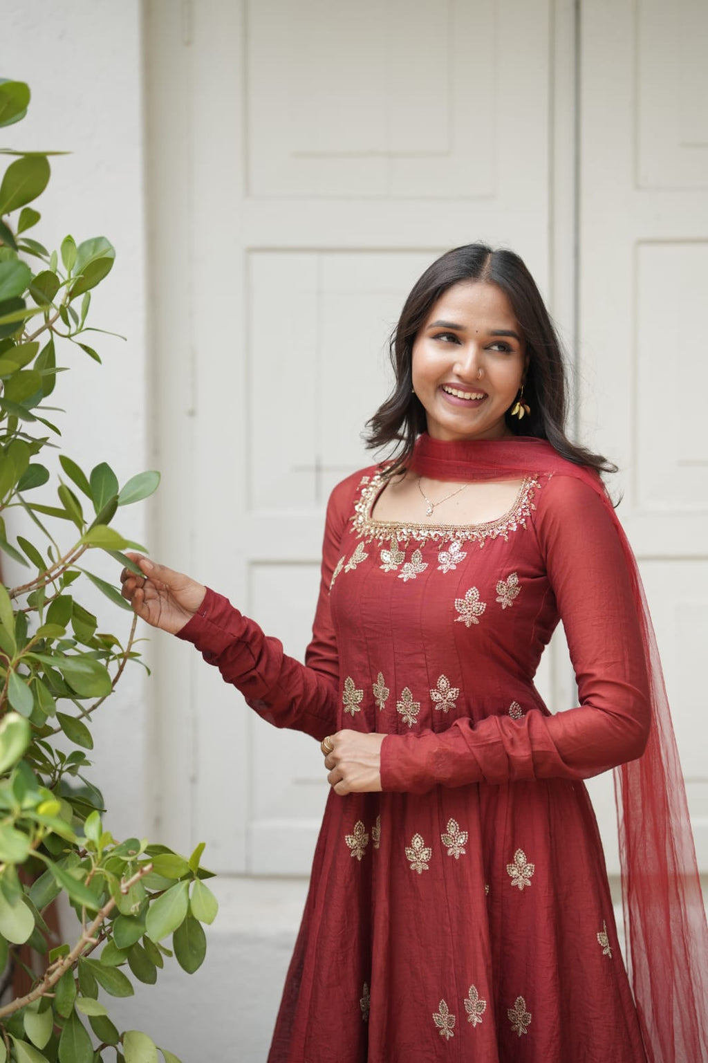 Handworked Panel Cut Kurta with Dupatta