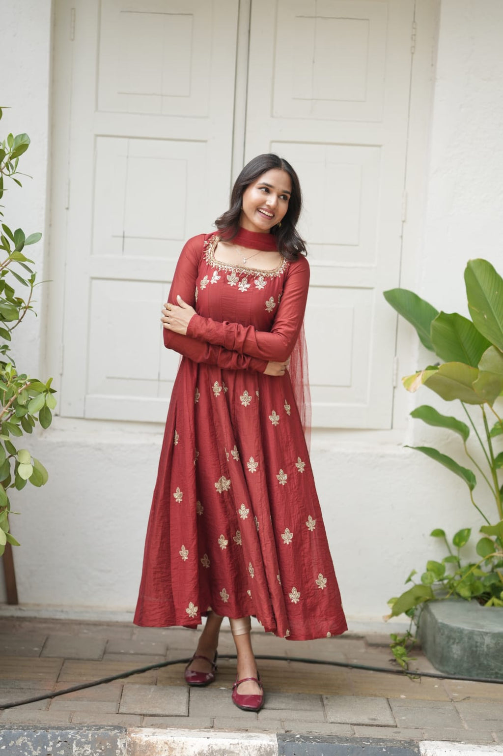 Handworked Panel Cut Kurta with Dupatta