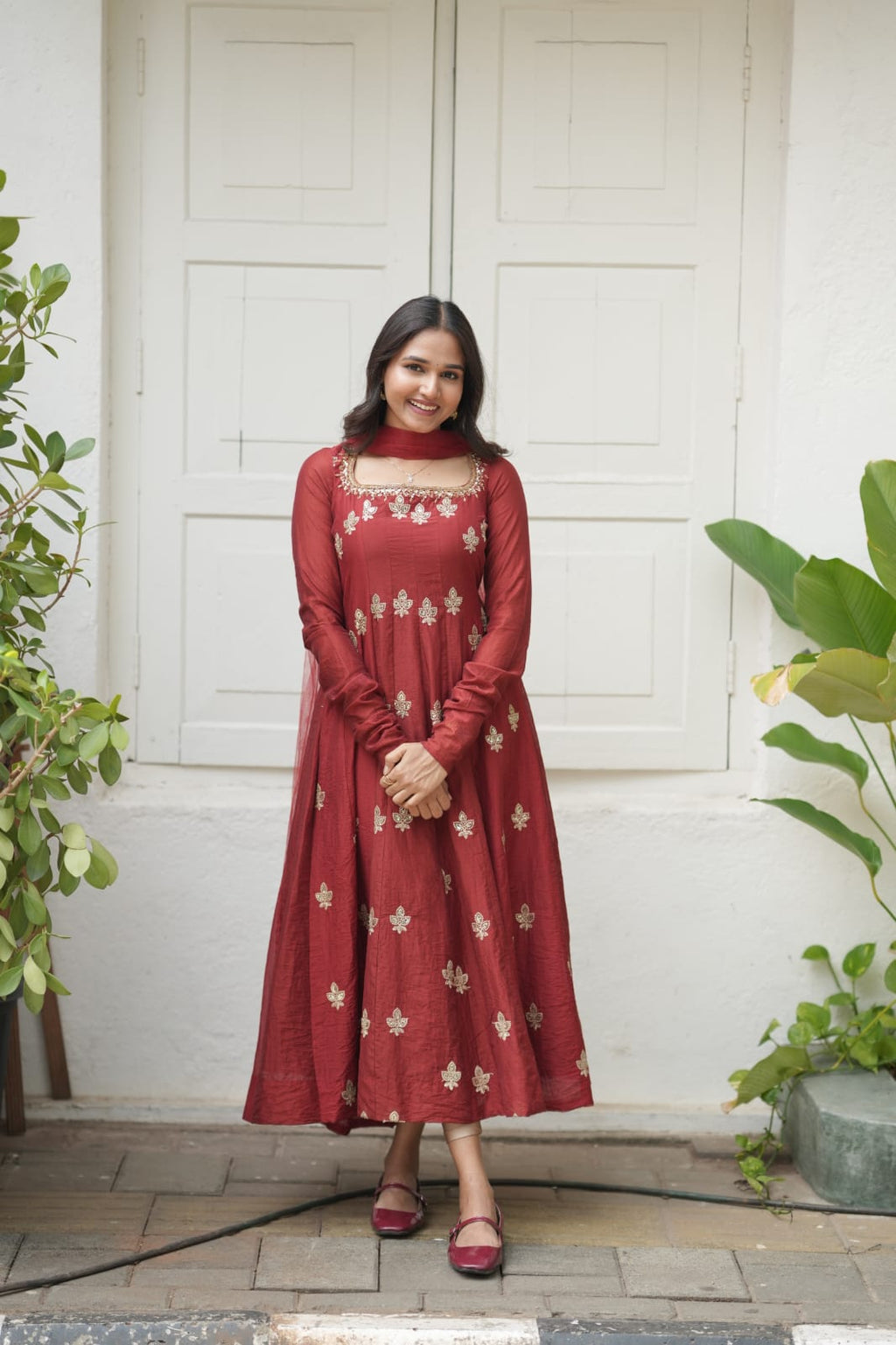 Handworked Panel Cut Kurta with Dupatta
