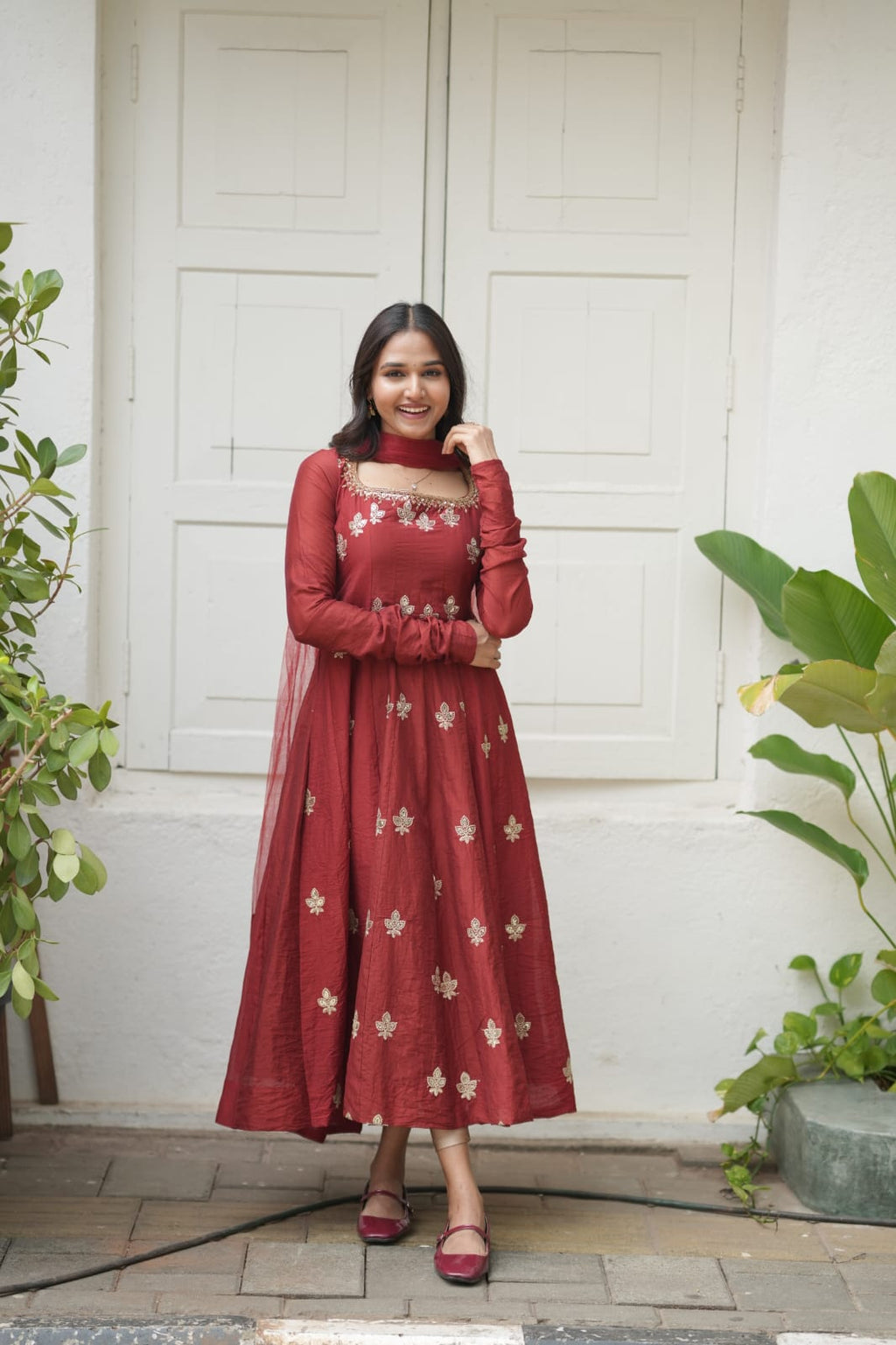 Handworked Panel Cut Kurta with Dupatta