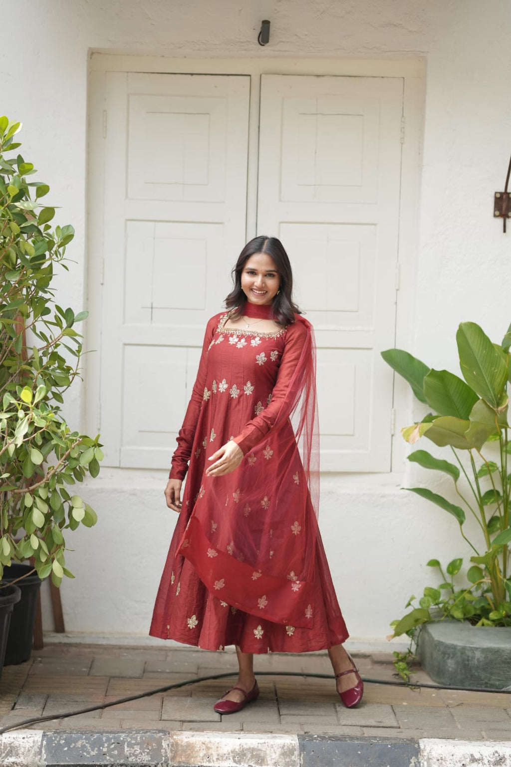 Handworked Panel Cut Kurta with Dupatta