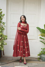 Handworked Panel Cut Kurta with Dupatta