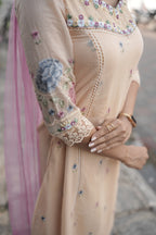 Handworked Panel cut kurta with Dupatta