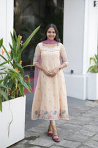 Handworked Panel cut kurta with Dupatta