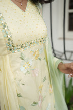 Handworked Designer Kurta with Dupatta