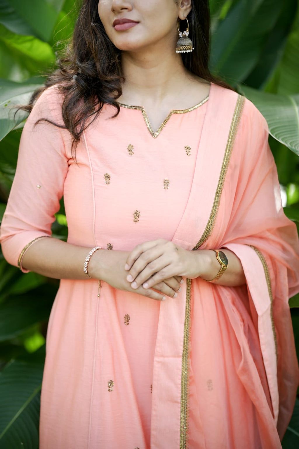 Handworked 3 Panel Kurta with Dupatta