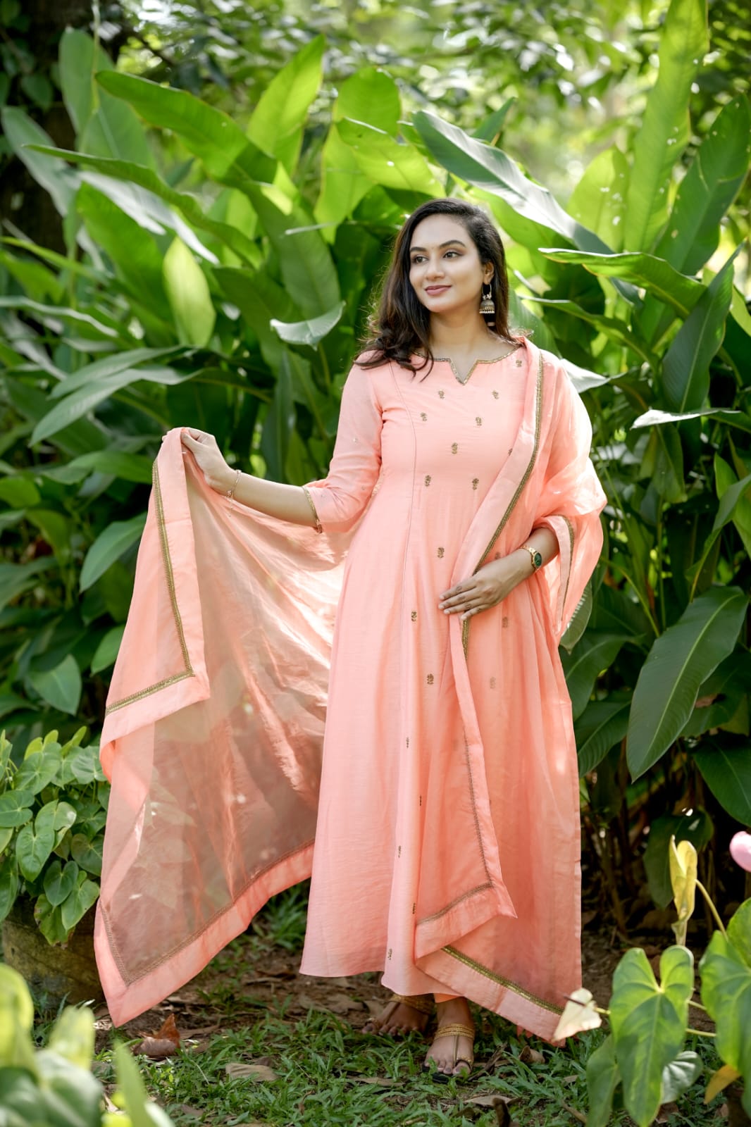 Handworked 3 Panel Kurta with Dupatta
