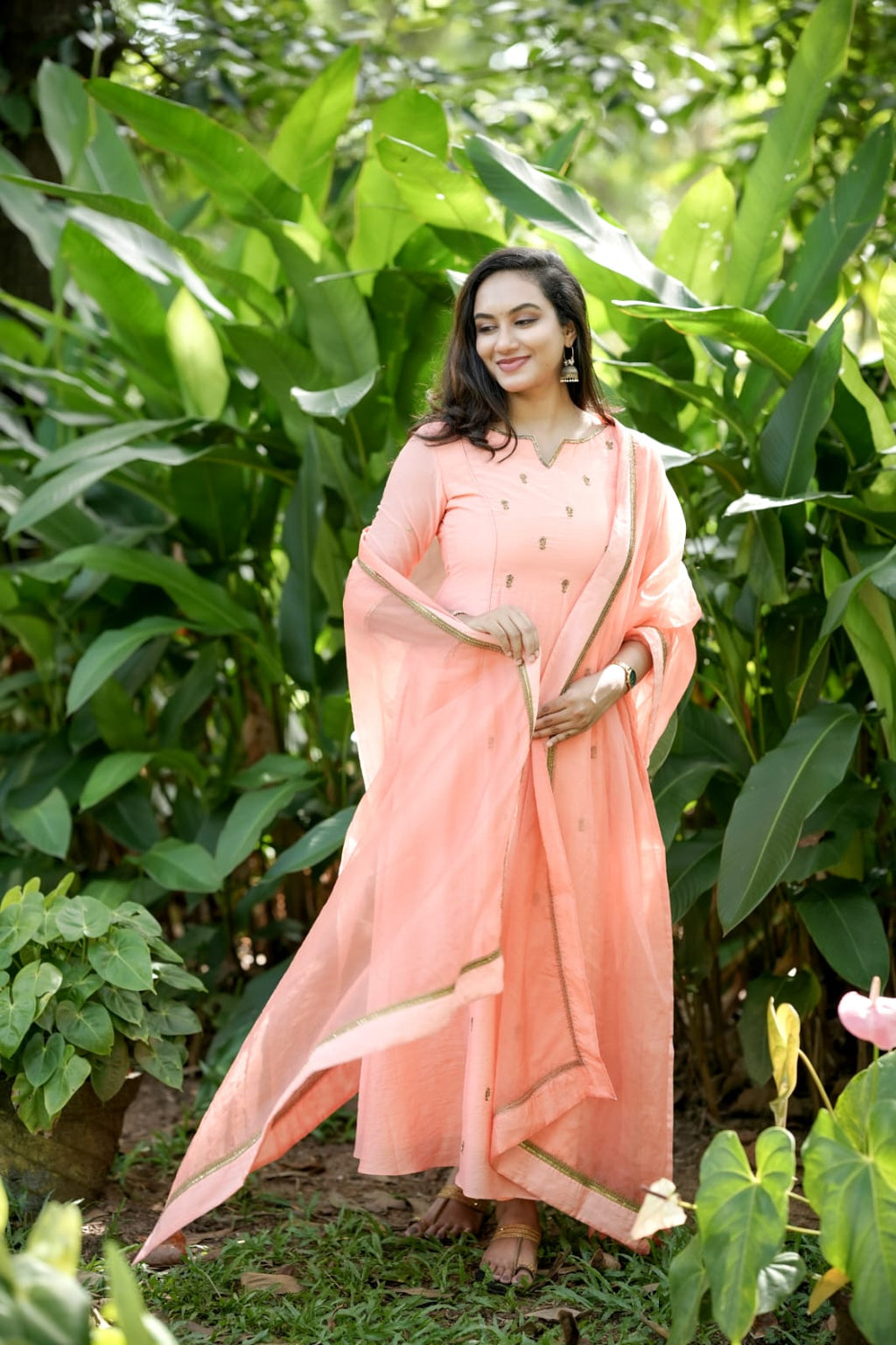 Handworked 3 Panel Kurta with Dupatta