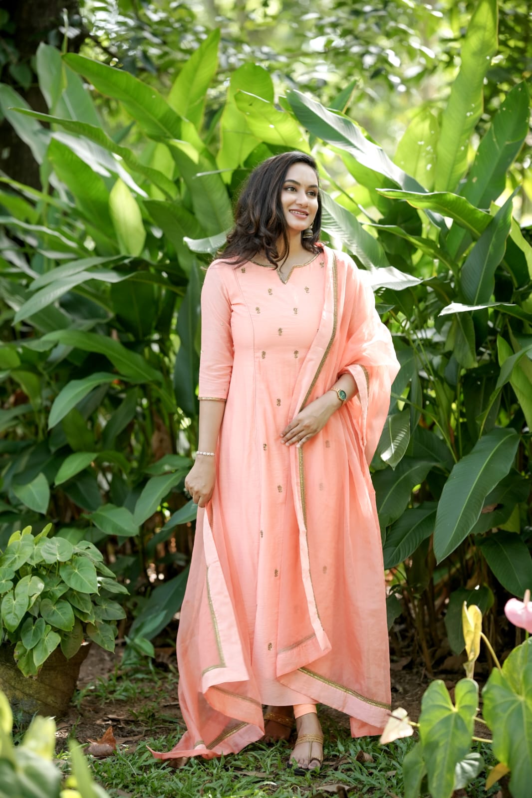 Handworked 3 Panel Kurta with Dupatta