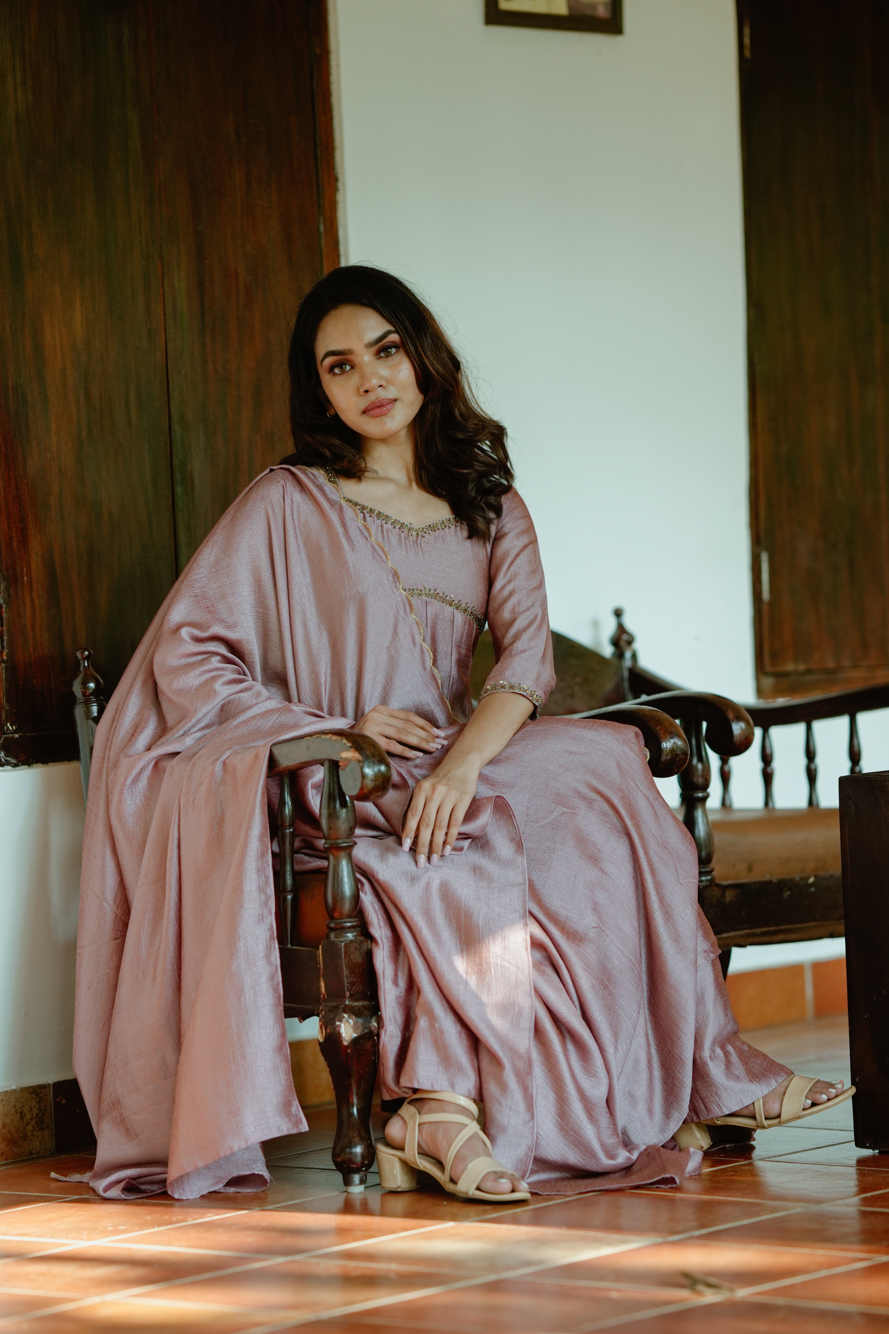 Handworked Panel Cut Kurta with Dupatta