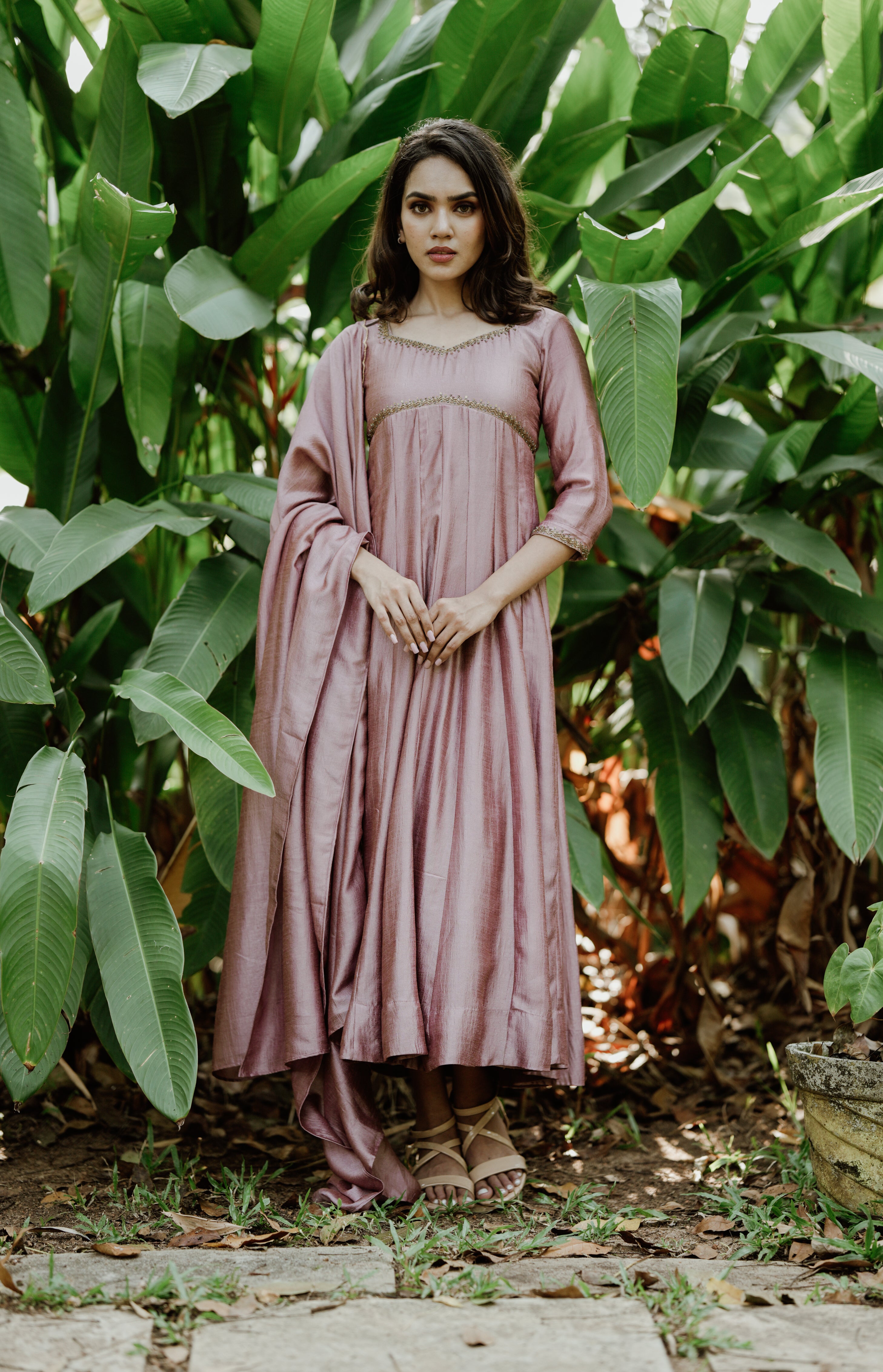 Handworked Panel Cut Kurta with Dupatta