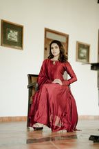 Handworked Panel Cut Kurta with Dupatta