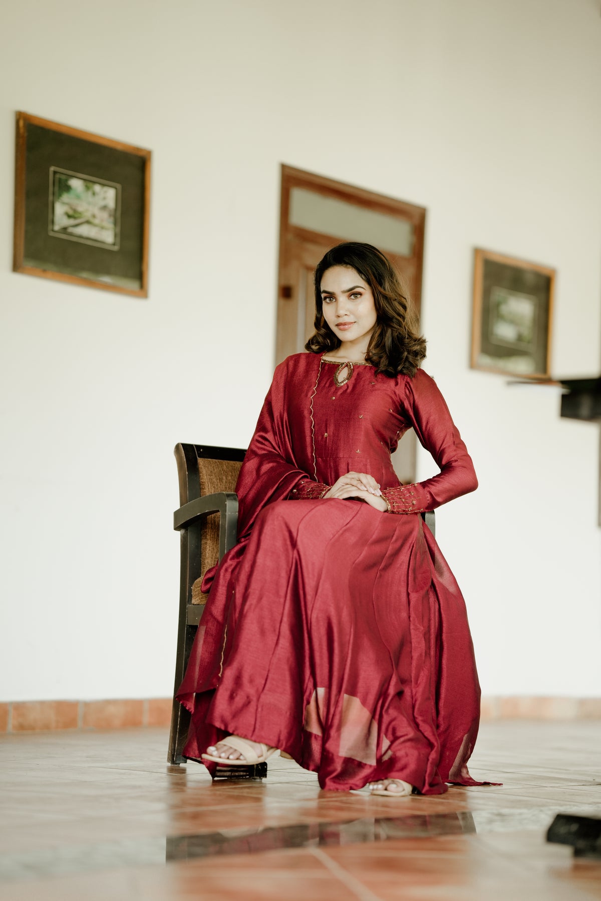 Handworked Panel Cut Kurta with Dupatta