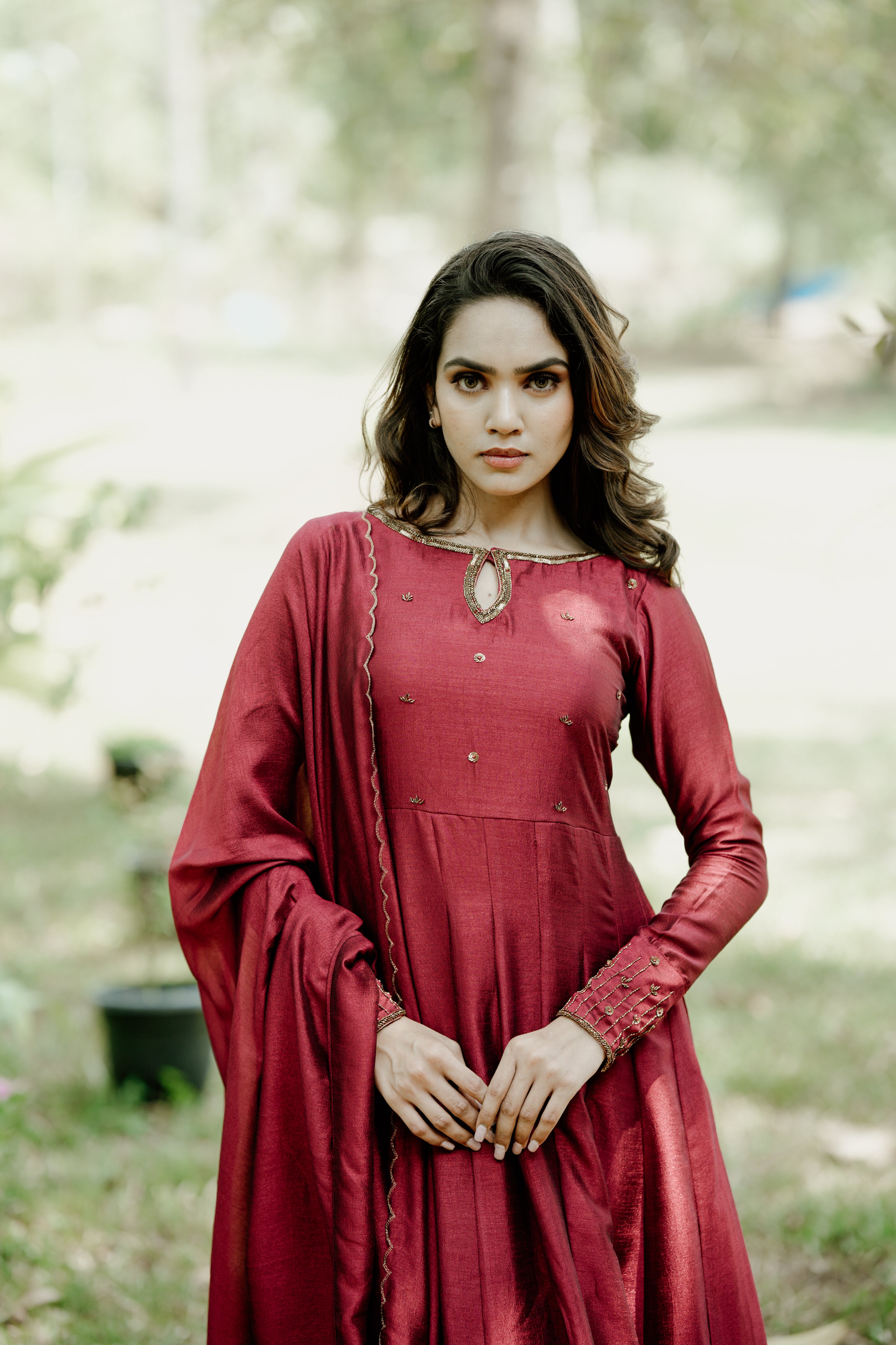 Handworked Panel Cut Kurta with Dupatta