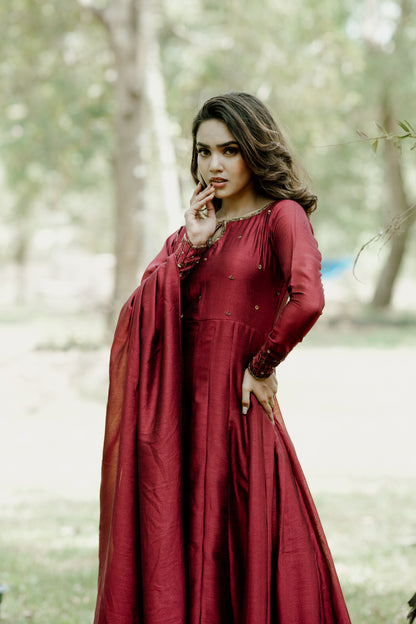 Handworked Panel Cut Kurta with Dupatta