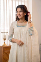 Handworked Pleated Kurta with Dupatta