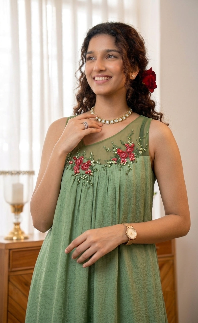 Handworked Designer Sleeveless Kurta