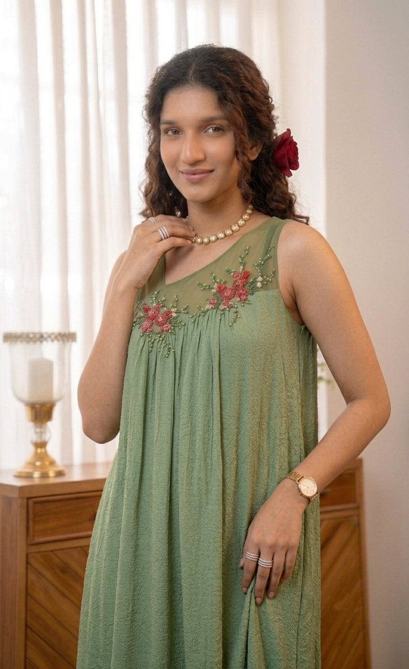 Handworked Designer Sleeveless Kurta