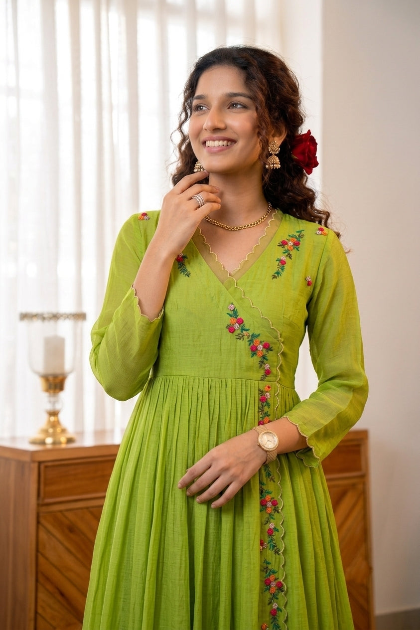 Handworked Pleated Kurta