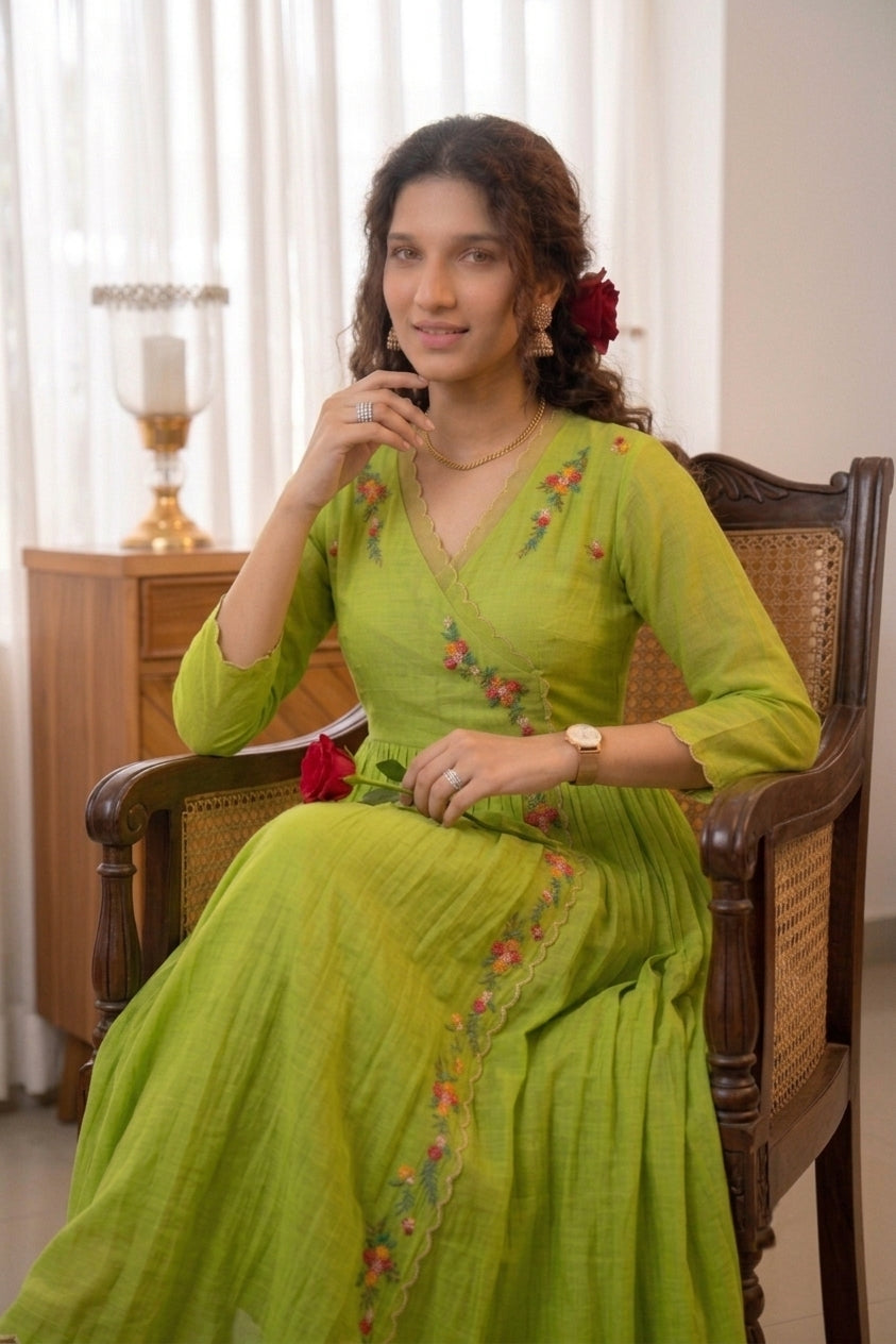 Handworked Pleated Kurta