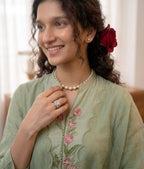 Handworked Kurta With Scalloped Dupatta
