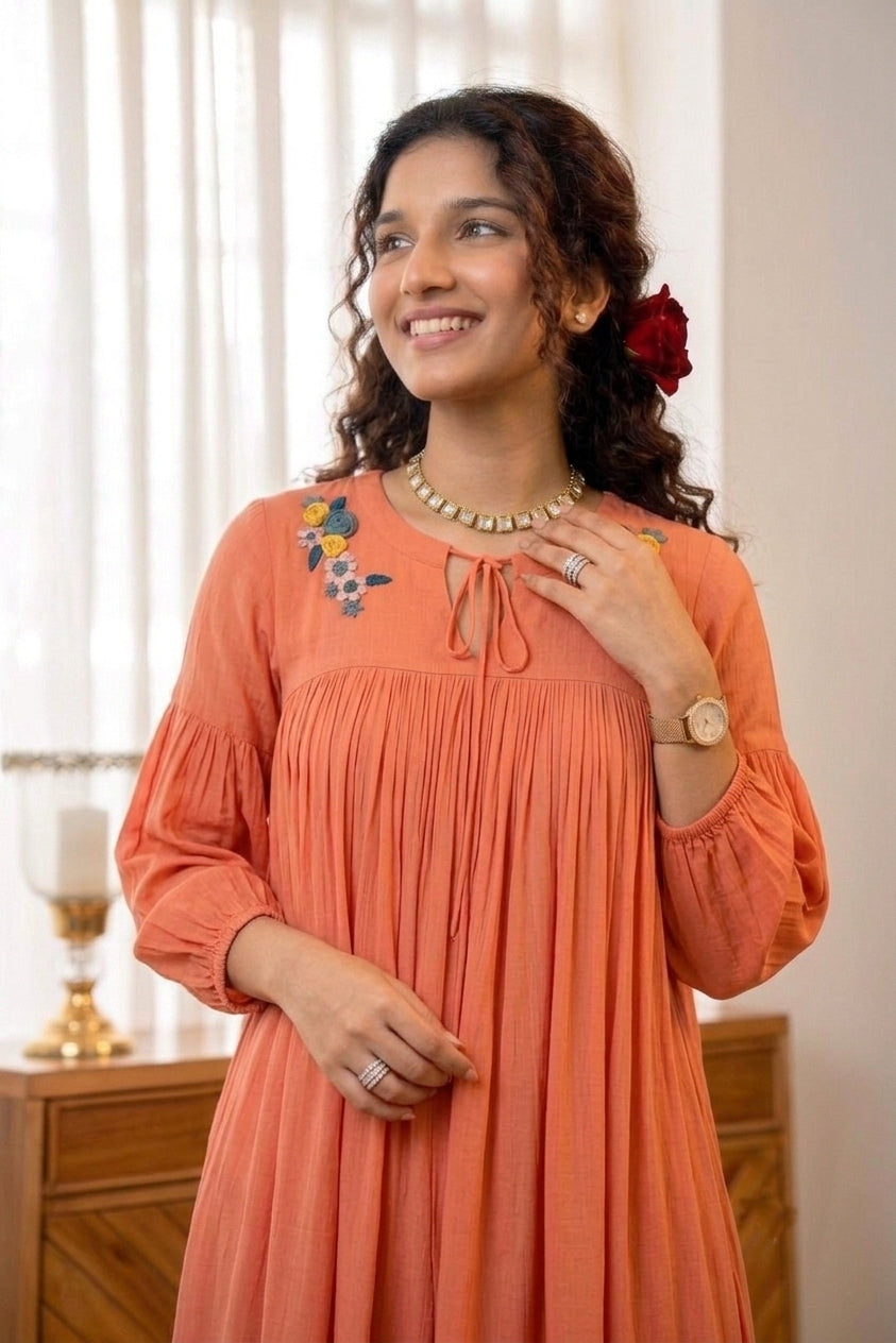 Handworked Pleated Kurta