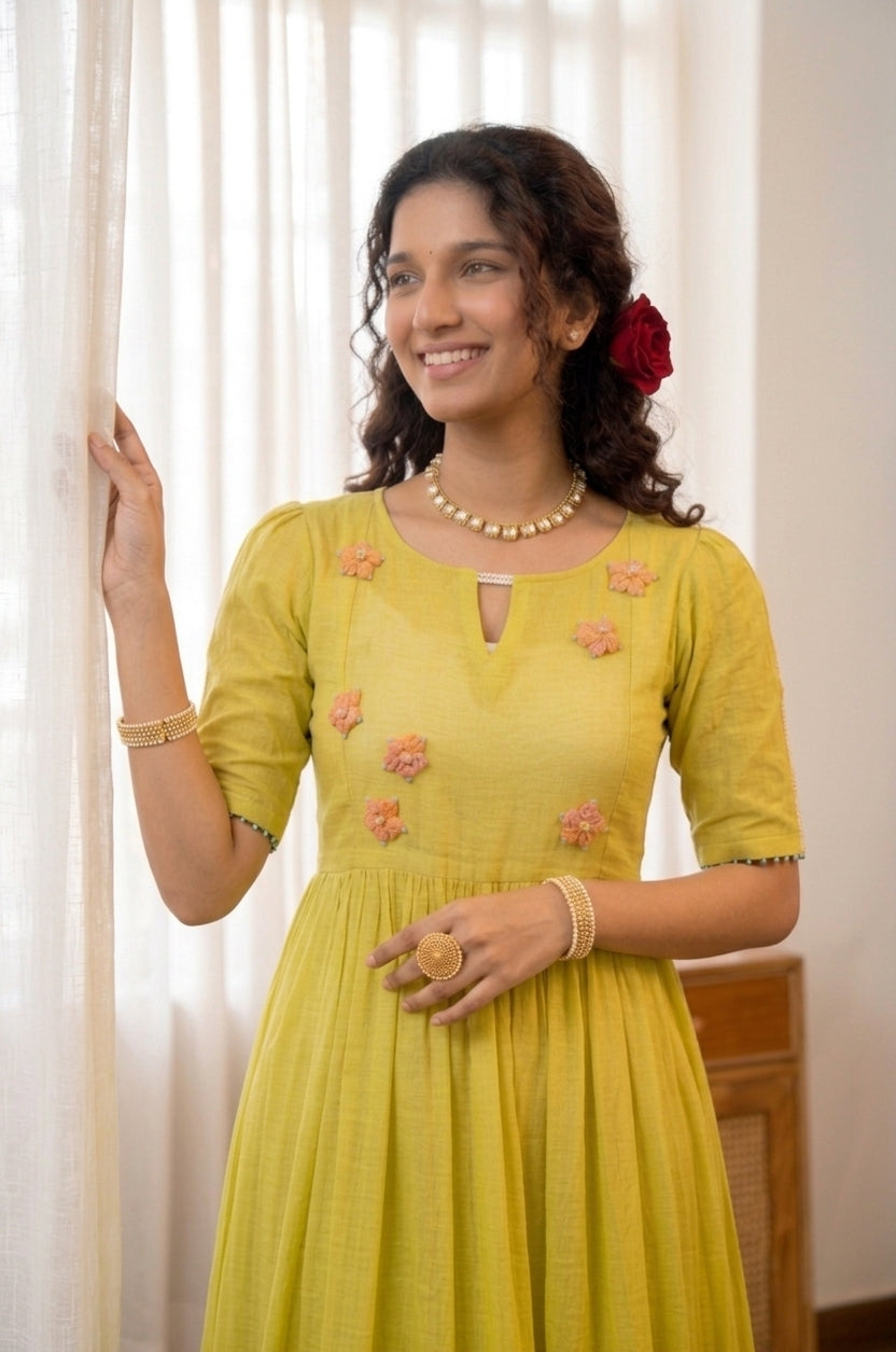 Handworked Pleated Kurta