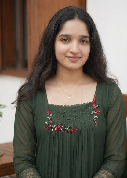 Handworked Pleated Kurta with Dupatta
