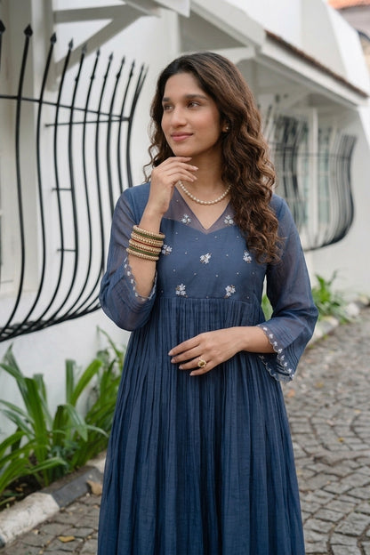 Designer Handworked Pleated Kurta