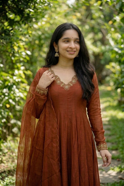 Handworked Panel Cut Kurta with Dupatta
