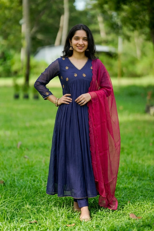 Handworked Pleated Kurta Set