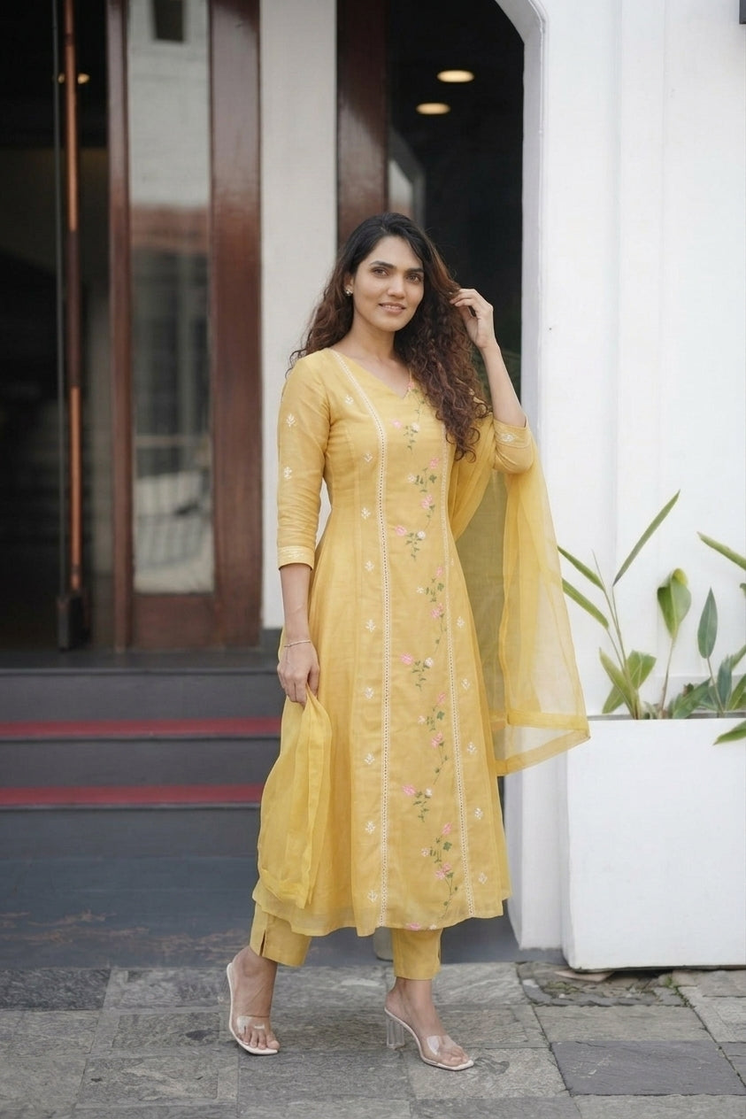 Designer 3 Panel Kurta Set