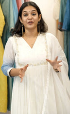 Handworked Pleated Kurta with Dupatta
