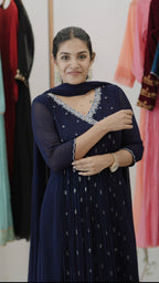 Handworked Pleated Kurta with Dupatta