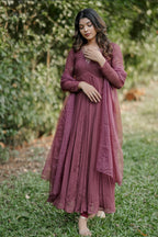 Handworked Pleated Kurta with Dupatta