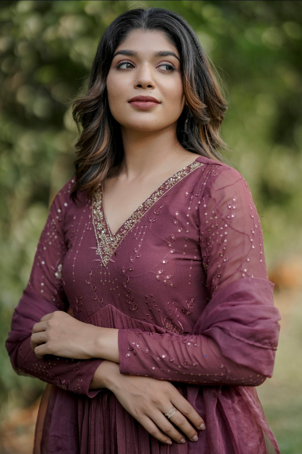Handworked Pleated Kurta with Dupatta