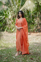 Handworked 3 panel kurta with dupatta