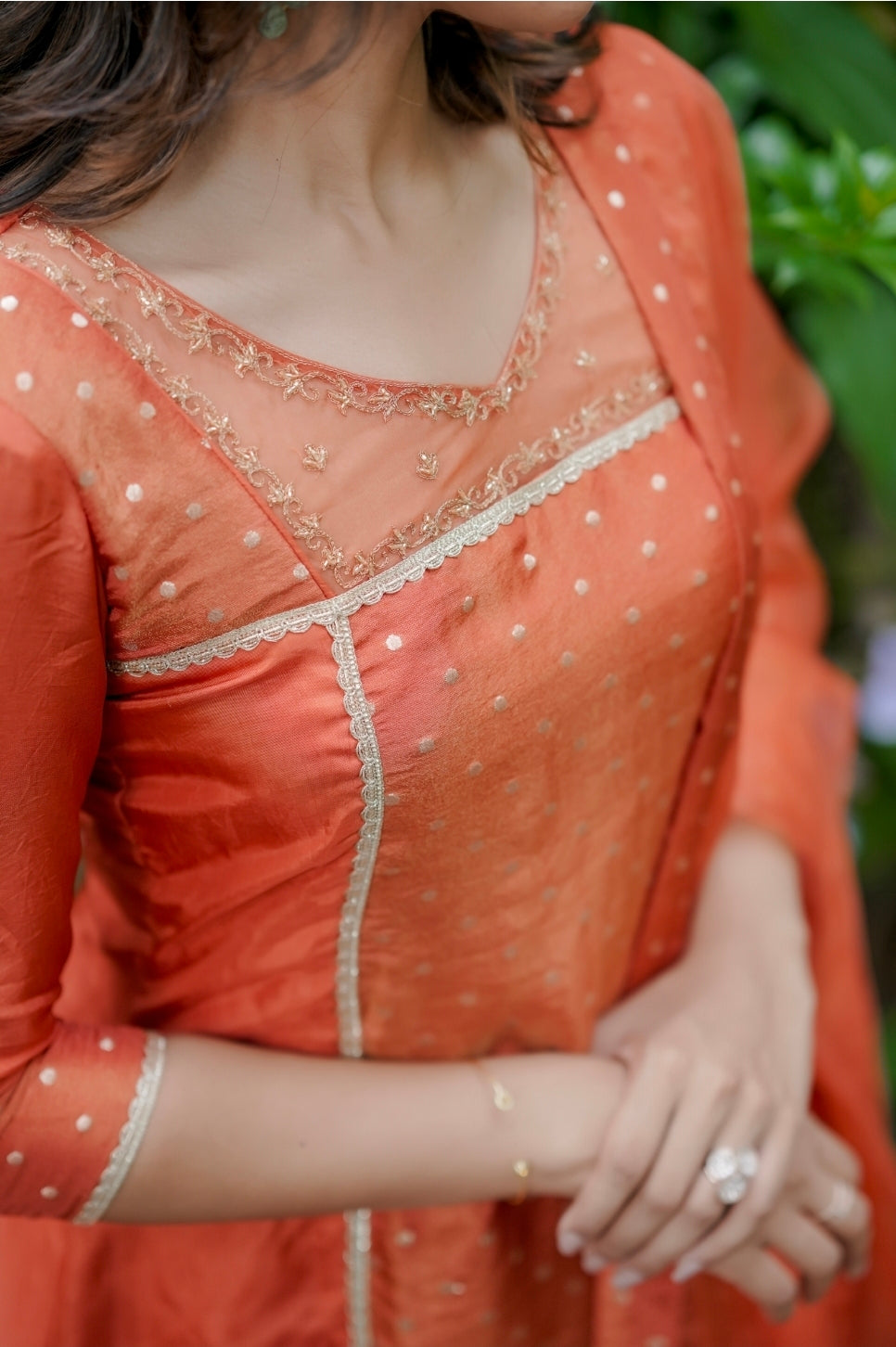 Handworked 3 panel kurta with dupatta