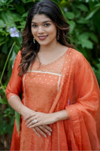 Handworked 3 panel kurta with dupatta