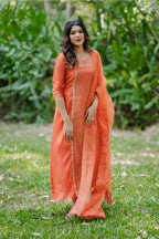 Handworked 3 panel kurta with dupatta