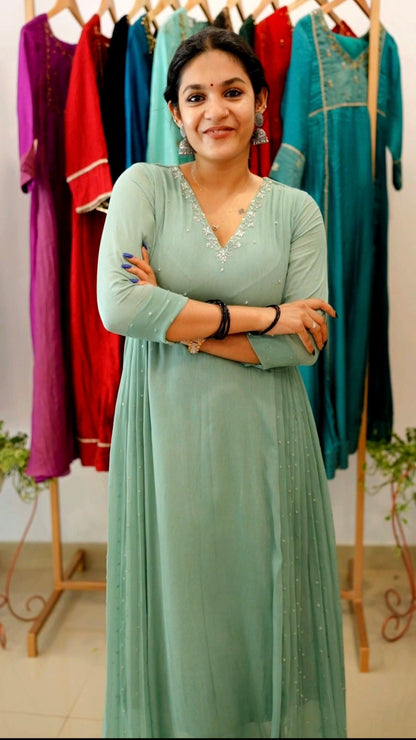 Handworked Side Pleated Kurta