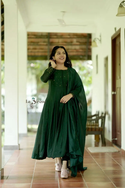 Handworked Panel Cut Kurta with Dupatta